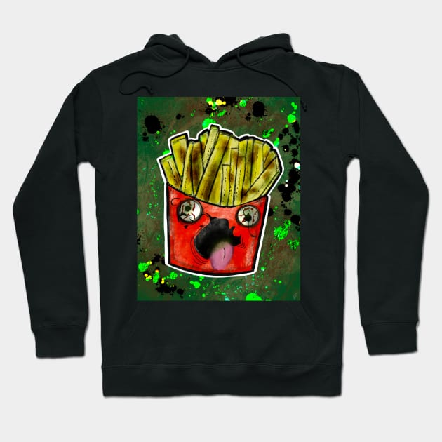 Zombie French Fries Hoodie by CassiesArt